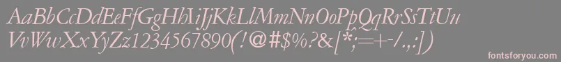 A771RomanItalic-Schriftart – Rosa Schriften auf grauem Hintergrund