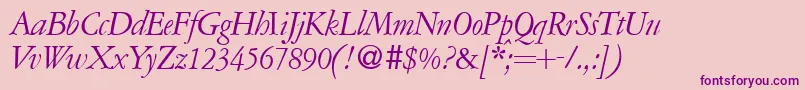 A771RomanItalic-Schriftart – Violette Schriften auf rosa Hintergrund