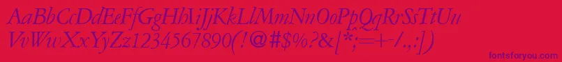 A771RomanItalic Font – Purple Fonts on Red Background