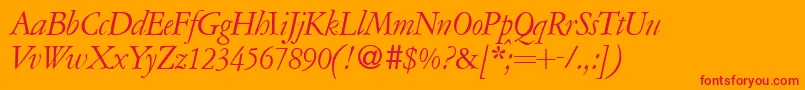 fuente A771RomanItalic – Fuentes Rojas Sobre Fondo Naranja