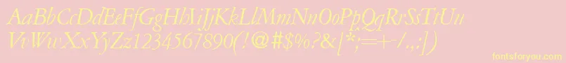 A771RomanItalic Font – Yellow Fonts on Pink Background