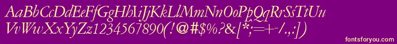 A771RomanItalic Font – Yellow Fonts on Purple Background