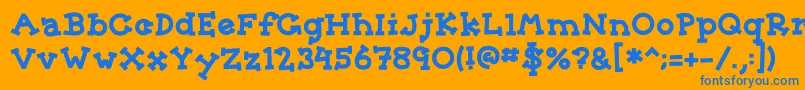 Sorority Font – Blue Fonts on Orange Background