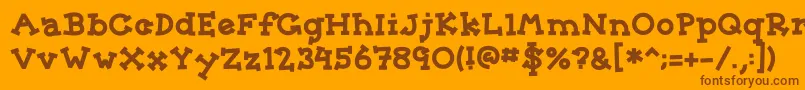 Weitere Informationen zur Sorority-Schriftart Sorority-Schriftart – Braune Schriften auf orangefarbenem Hintergrund