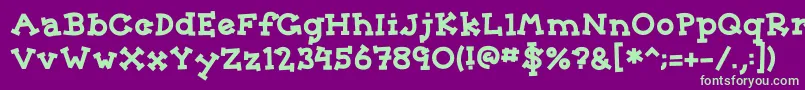 Sorority Font – Green Fonts on Purple Background