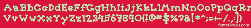 フォントSorority – 赤い背景に緑の文字