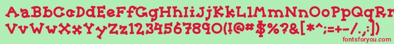 Sorority Font – Red Fonts on Green Background