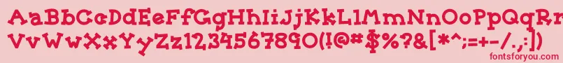 Sorority Font – Red Fonts on Pink Background
