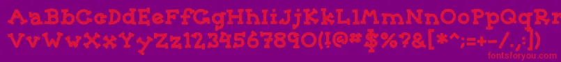 フォントSorority – 紫の背景に赤い文字