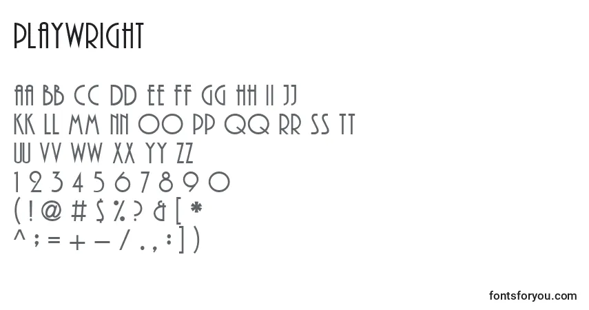 Czcionka Playwright – alfabet, cyfry, specjalne znaki