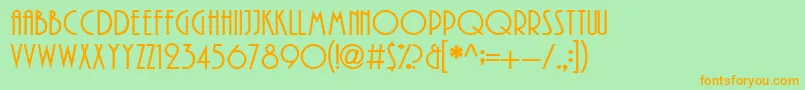 Playwright Font – Orange Fonts on Green Background