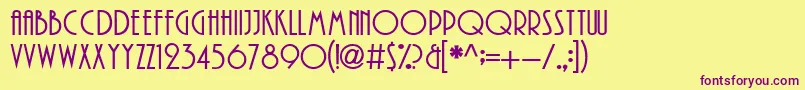Playwright Font – Purple Fonts on Yellow Background
