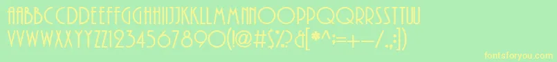Playwright Font – Yellow Fonts on Green Background