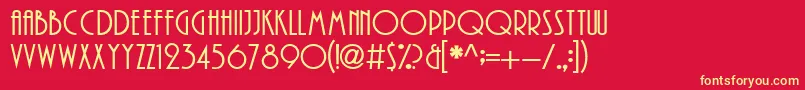 Playwright Font – Yellow Fonts on Red Background