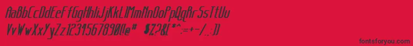 SanityBoldItalic-Schriftart – Schwarze Schriften auf rotem Hintergrund