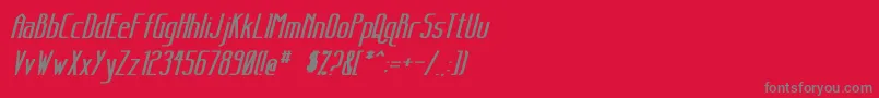 SanityBoldItalic Font – Gray Fonts on Red Background