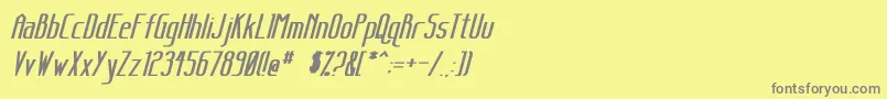 SanityBoldItalic Font – Gray Fonts on Yellow Background