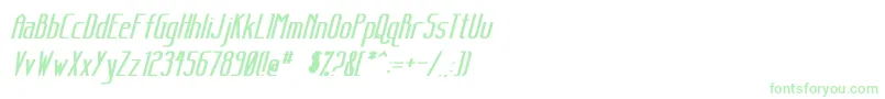 フォントSanityBoldItalic – 白い背景に緑のフォント