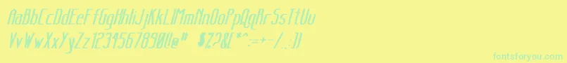 SanityBoldItalic Font – Green Fonts on Yellow Background