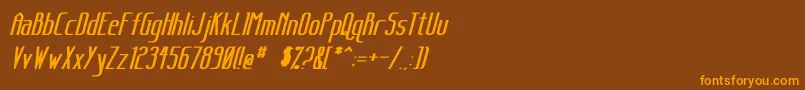 SanityBoldItalic Font – Orange Fonts on Brown Background