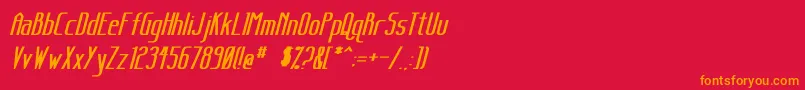 SanityBoldItalic Font – Orange Fonts on Red Background