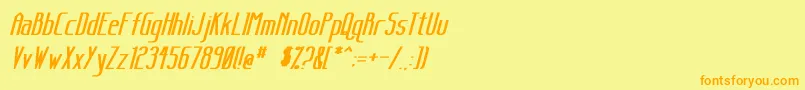 SanityBoldItalic Font – Orange Fonts on Yellow Background