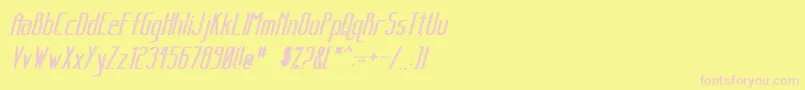フォントSanityBoldItalic – ピンクのフォント、黄色の背景