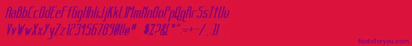SanityBoldItalic Font – Purple Fonts on Red Background
