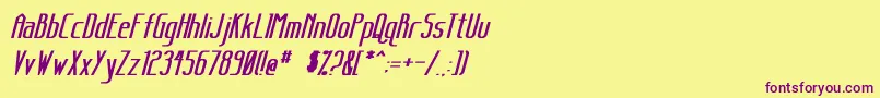 SanityBoldItalic Font – Purple Fonts on Yellow Background