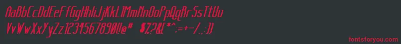 SanityBoldItalic Font – Red Fonts on Black Background