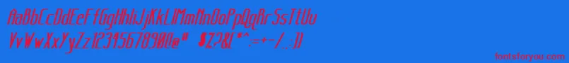 SanityBoldItalic Font – Red Fonts on Blue Background