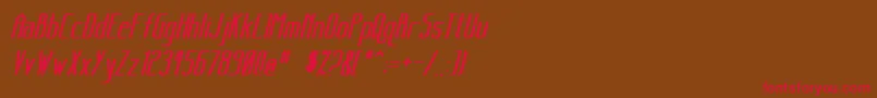 SanityBoldItalic Font – Red Fonts on Brown Background