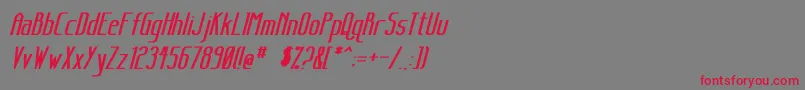SanityBoldItalic-Schriftart – Rote Schriften auf grauem Hintergrund