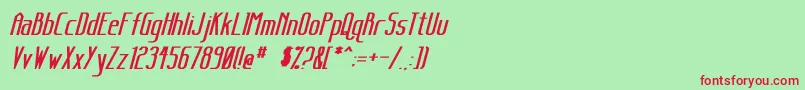 フォントSanityBoldItalic – 赤い文字の緑の背景
