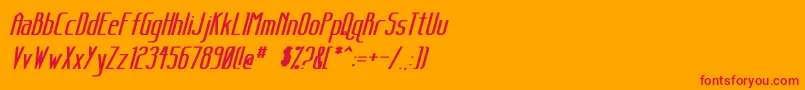 SanityBoldItalic-Schriftart – Rote Schriften auf orangefarbenem Hintergrund