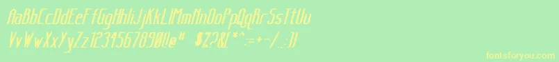 SanityBoldItalic Font – Yellow Fonts on Green Background