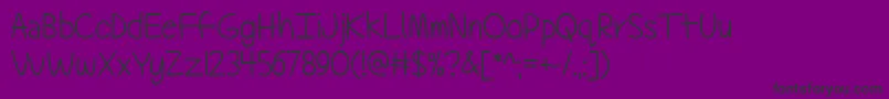フォントTechnicallyButNotActually – 紫の背景に黒い文字