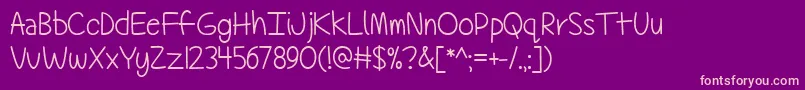 TechnicallyButNotActually Font – Pink Fonts on Purple Background