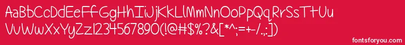 TechnicallyButNotActually Font – White Fonts on Red Background