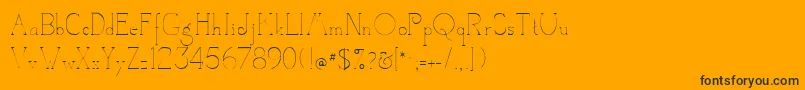 Fonte Camelotdenada – fontes pretas em um fundo laranja