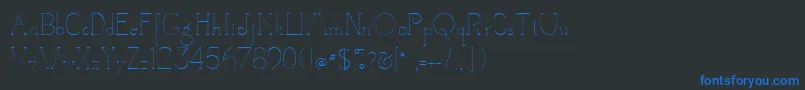 Camelotdenada-Schriftart – Blaue Schriften auf schwarzem Hintergrund