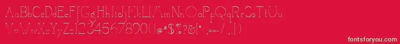 フォントCamelotdenada – 赤い背景に緑の文字