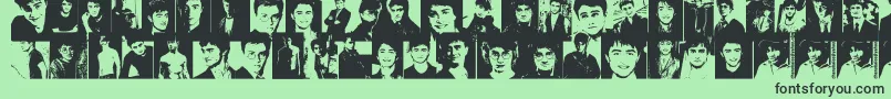 Fonte DanielRadcliffe – fontes pretas em um fundo verde