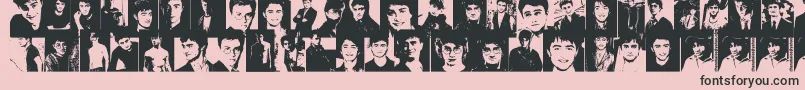 DanielRadcliffe-fontti – mustat fontit vaaleanpunaisella taustalla