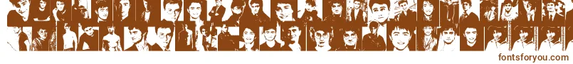 DanielRadcliffe-Schriftart – Braune Schriften auf weißem Hintergrund