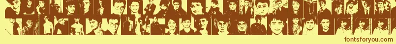 Fonte DanielRadcliffe – fontes marrons em um fundo amarelo