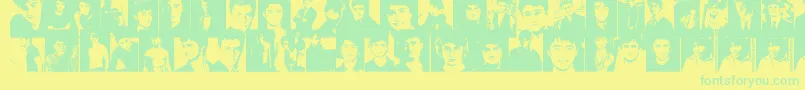 Fonte DanielRadcliffe – fontes verdes em um fundo amarelo