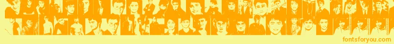 Fonte DanielRadcliffe – fontes laranjas em um fundo amarelo