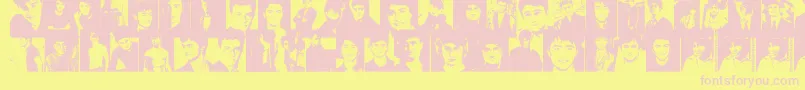 DanielRadcliffe-fontti – vaaleanpunaiset fontit keltaisella taustalla