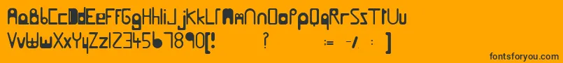 Helenbrownsolid Font – Black Fonts on Orange Background